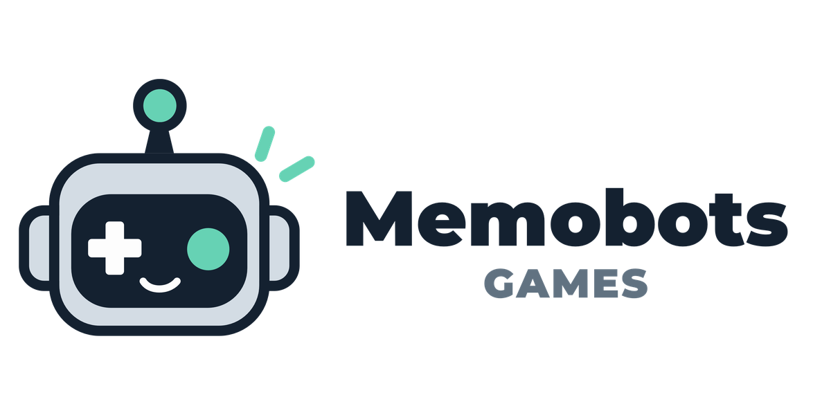Memobots Games — Horizontal Color Logo for Light Backgrounds